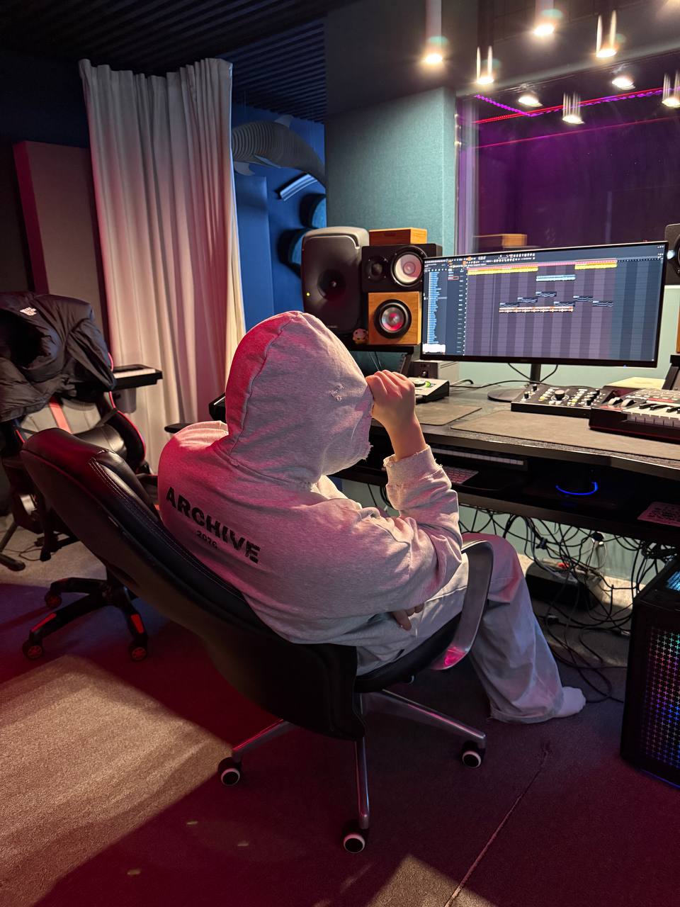 Shawty Flame in the studio
